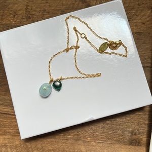 NWT blue gemstone bead necklace